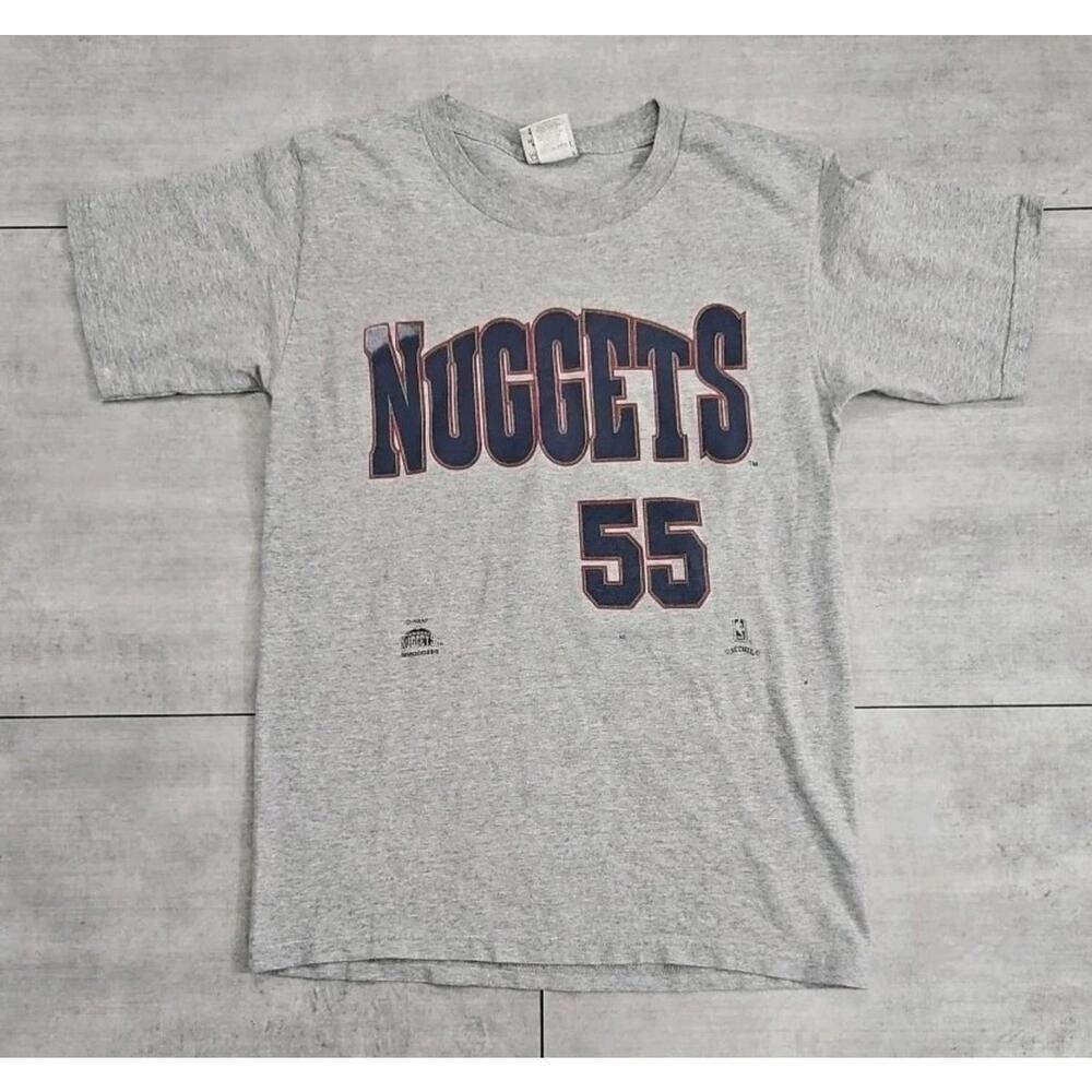 Vintage Dikembe Mutombo Denver‎ Nuggets Jersey T Shirt Medium Nutmeg USA